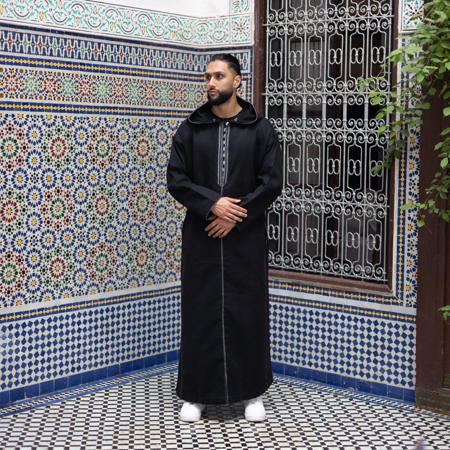 Black Luxe Moroccan Thobe