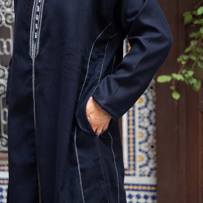 Navy Luxe Moroccan Thobe